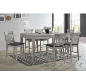 Summer Winds White and Gray Extendable Counter Height Leg Dining Room Set