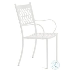 Summertime White Stackable Outdoor Arm Chair Set of 4
