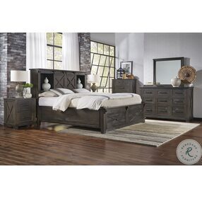 Sun Valley Charcoal Bookcase Storage Bedroom Set