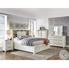 Sun Valley White Bookcase Storage Bedroom Set