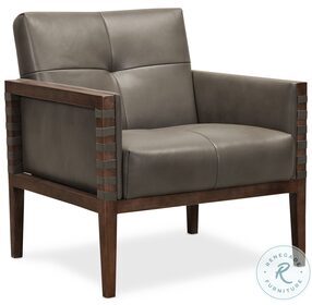Carverdale Maddie Gray Leather Club Chair