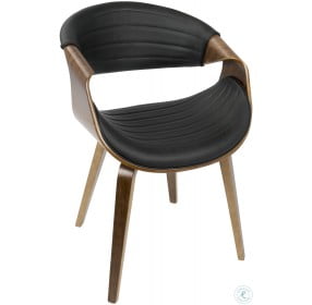Curvo Walnut And Black Accent Chair