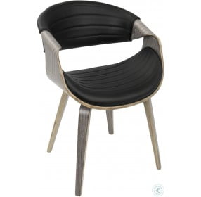 Curvo Light Gray And Black Accent Chair