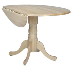 Dining Essentials Natural 42" Round Drop Leaf Dining Table