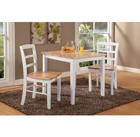 Dining Essentials White/Natural Square Dining Room Set