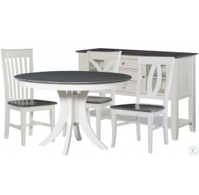Cosmopolitan White and Gray Siena 48" Round Dining Room Set