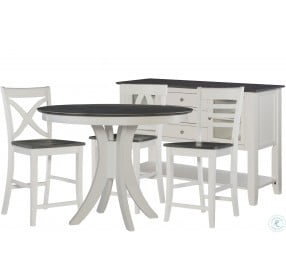 Cosmopolitan White and Gray Siena 48" Round Counter Height Dining Room Set