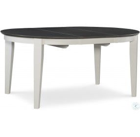 Cosmopolitan White and Gray Oval Butterfly Extendable Dining Table