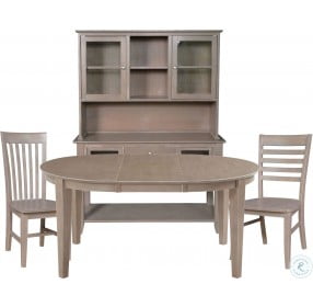 Cosmopolitan Taupe Gray Oval Butterfly Extendable Dining Room Set