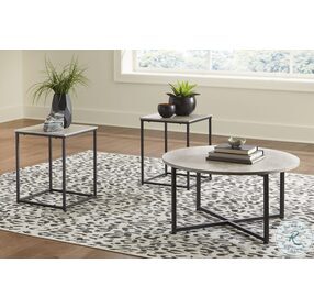 Lazabon Gray And Black 3 Piece Occasional Table Set