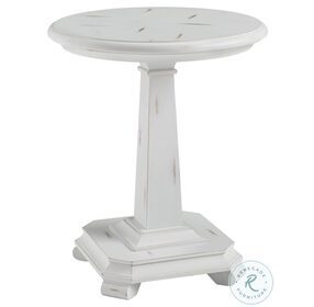 Belhamy Park Distressed Chalk White Round End Table