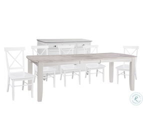 Hampton Chalk And White Butterfly Leaf Bow Dining Room Set