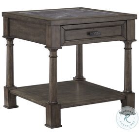 Riverdale Rd Gray Flannel And Slate End Table