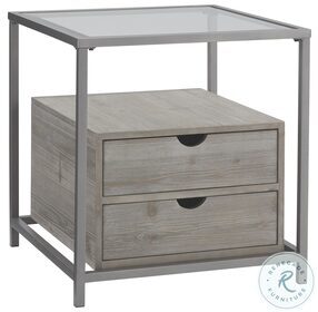 Beachfront Sand Drift And Nickel End Table