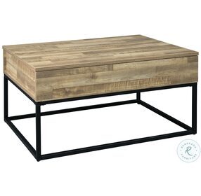 Gerdanet Natural And Black Lift Top Coffee Table