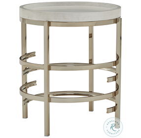 Montiflyn White And Gold End Table