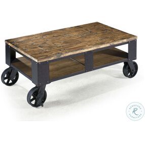 Pinebrook Rectangular Cocktail Table with 2 braking casters