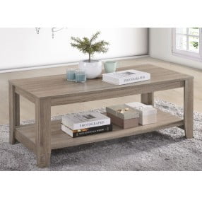 Barry Distressed Dark Taupe Rectangular Cocktail Table