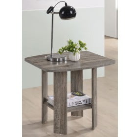 Chip Distressed Darker Taupe End Table