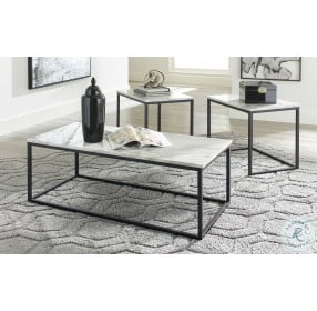 Donnesta Gray And Black 3 Piece Occasional Table Set