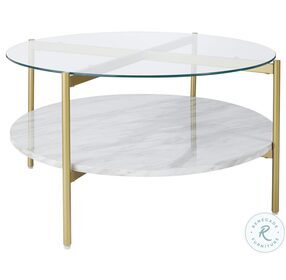 Wynora White And Gold Coffee Table