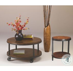 Baja Vintage Umber And Black Round Occasional Table Set