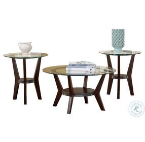 Fantell Dark Brown 3 Piece Occasional Table Set