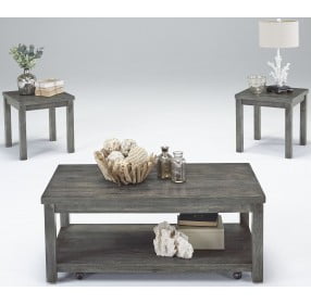 Silverton II Distressed Dove Gray 3 Piece Occasional Table Set