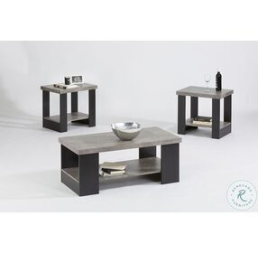 Kayson Gray And Black 3 Piece Occasional Table Set