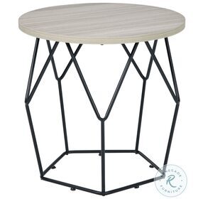 Waylowe Light Brown And Black End Table