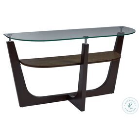 Four Points Distressed Espresso Glass Top Console Table