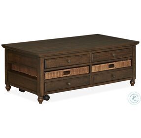 Cottage Lane Coffee Wood Rectangular Lift-Top Cocktail Table