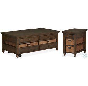 Cottage Lane Coffee Wood Occasional Table Set