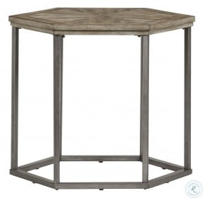 Adison Cove Distressed Ash Blonde Hexagon End Table