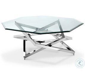 Lenox Square Nickel Octagonal Cocktail Table