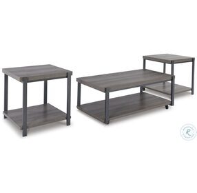 Wilmaden Gray And Black Occasional Table Set