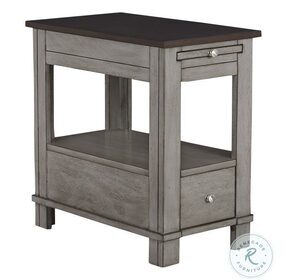 T400-09 Walnut And Gray Chairside Table