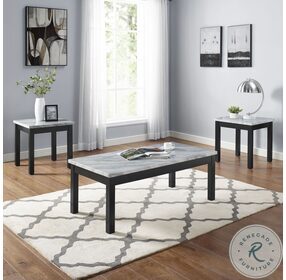 Celeste Black And White 3 Piece Occasional Table Set