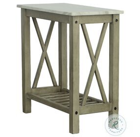T400-68G Gray And Marble Chairside Table
