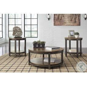 Roybeck Light Brown And Bronze 3 Piece Occasional Table Set