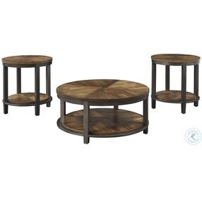 Roybeck Light Brown And Bronze 3 Piece Occasional Table Set