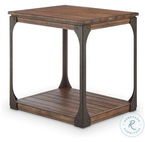 Montgomery Bourbon and Aged Iron Rectangular End Table