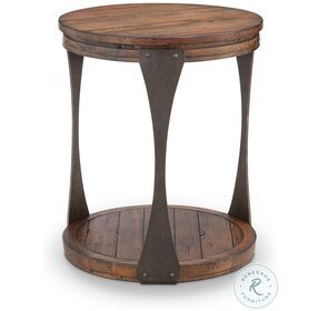 Montgomery Bourbon and Aged Iron Round End Table