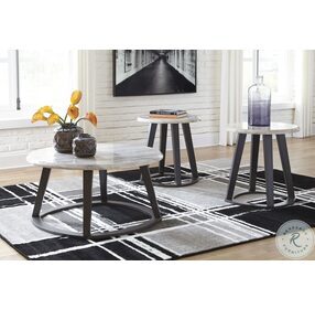 Luvoni White And Black 3 Piece Occasional Table Set