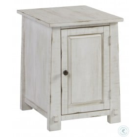 Mercantile Distressed Milk Chairside Cabinet