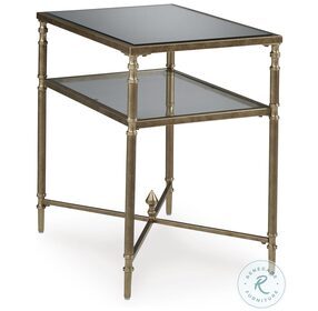 Cloverty Aged Gold Rectangular End Table