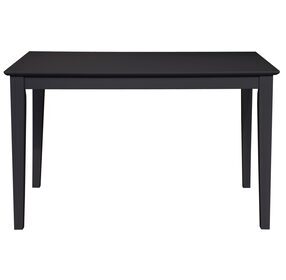 Dining Essentials Black 48" Rectangular Dining Table with Shaker Legs
