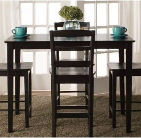 Dining Essentials Black 48" Rectangular Counter Height Table with 36" Shaker Legs