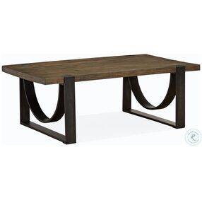 Bowden Rustic Honey And Distressed Iron Rectangular Cocktail Table