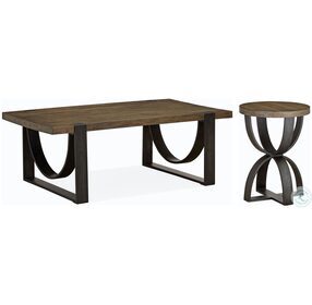 Bowden Rustic Honey And Distressed Iron Rectangular Occasional Table Set